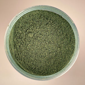 Green Mica pigments in a powder form