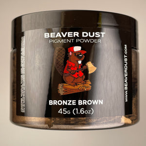 brown and bronze colour mica powder container