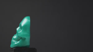 Mica pigment transforms skull figure with a beautiful finish of a green colour
