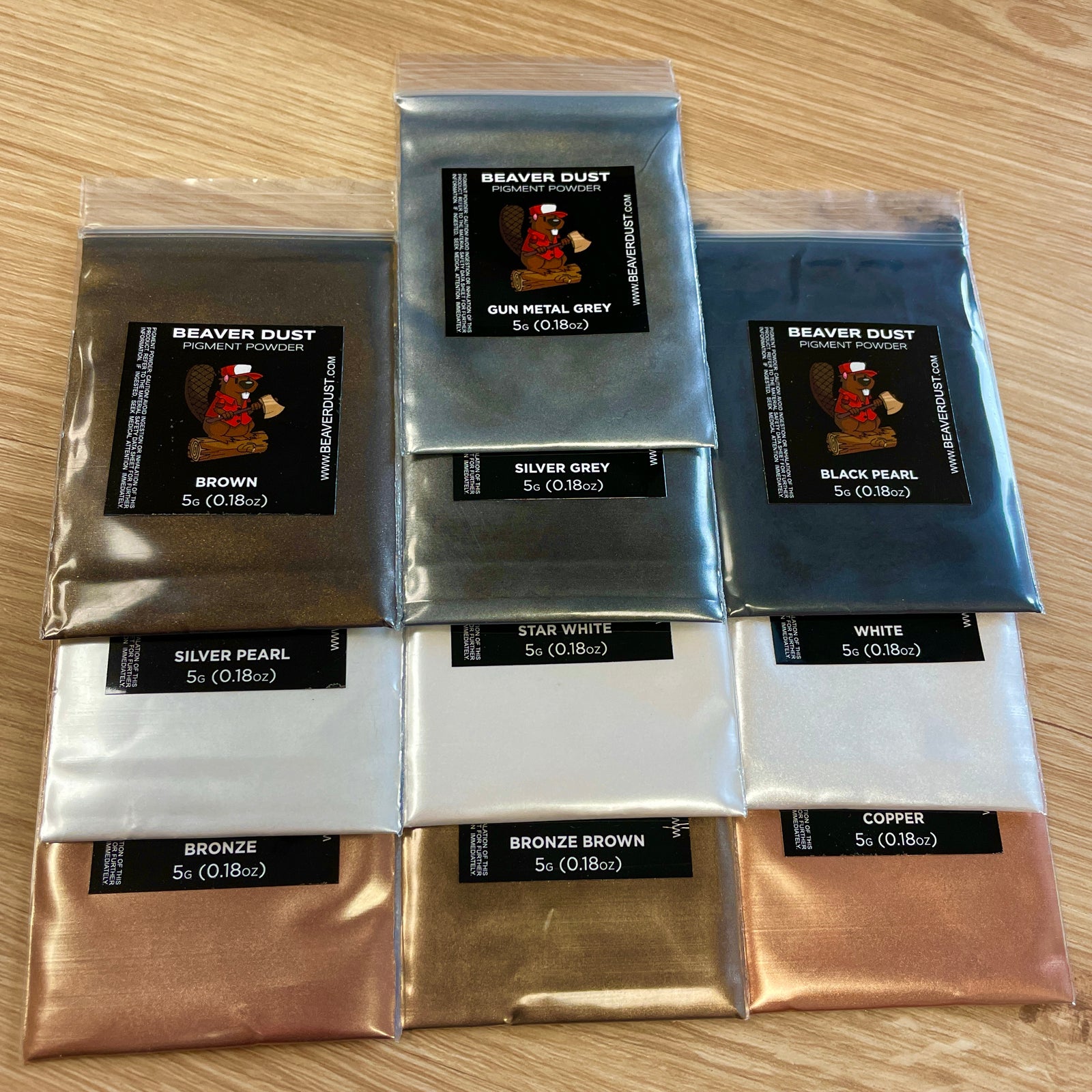 ten colours that are only shades and bronze colours that can be used to darken and lighten projects of give you a more natural effect