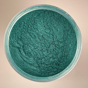 Green with a grey undertone mica powder pigment