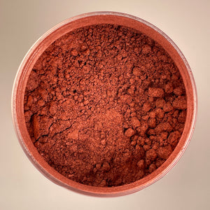 coffee red tone in this mica powder pigment it will give you a rusty red effect when added to your project